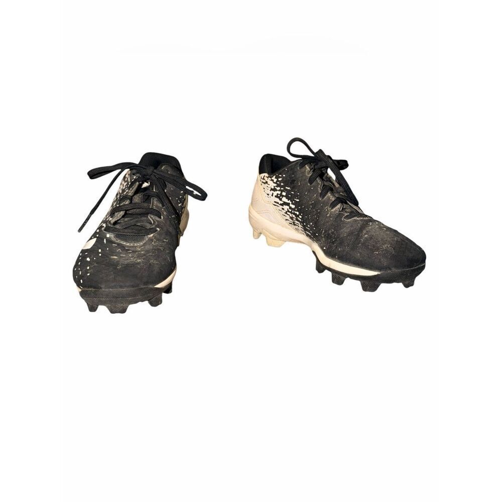 Under Armour Youth Leadoff Low RM Baseball Cleats Black White 13K 1278754-011